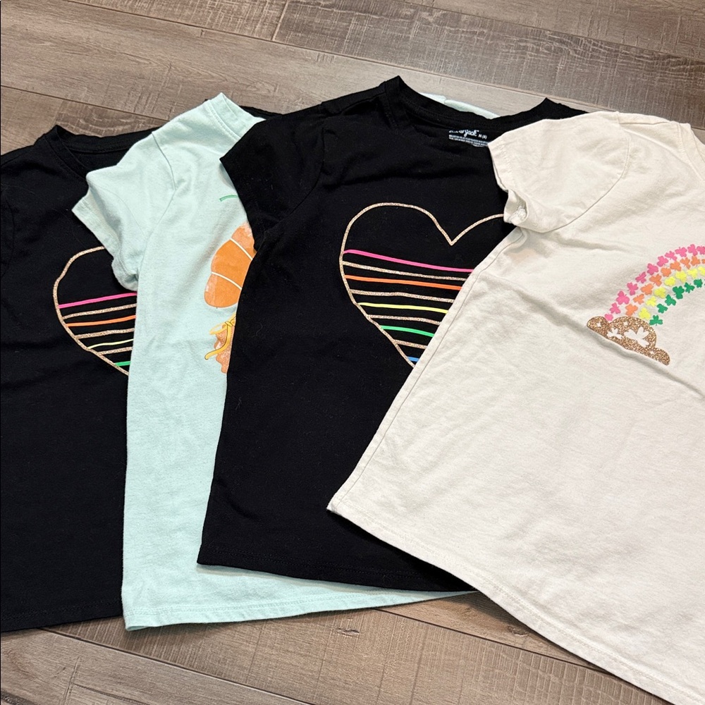 Cat & Jack Kids Short Sleeve Tees in Black, Mint & Cream